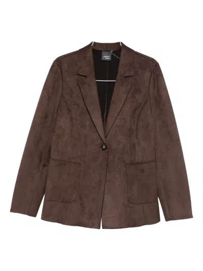 Marina Rinaldi Single-button Pocket Jacket In Brown