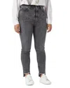 Marina Rinaldi Santos Frayed Step Hem Ankle Skinny Jeans In Black