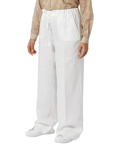Marina Rinaldi Sport 2a Uscita Ciurma Linen Pants In Ivory