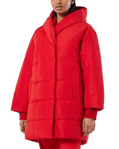 Marina Rinaldi Morris Quilted Hooded Puffer Coat In Red