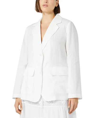 Marina Rinaldi Sport 2a Uscita Tonale Linen Jacket In Ivory
