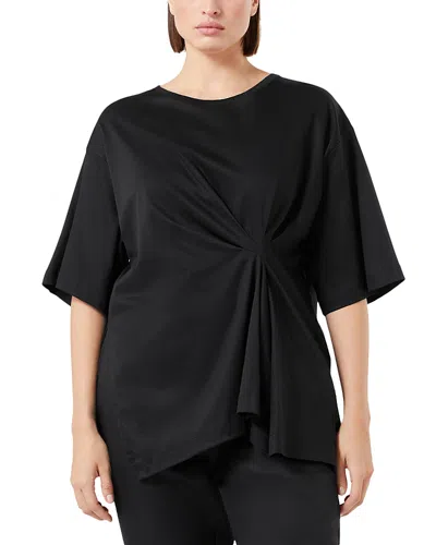 Marina Rinaldi Sport Moschea Gathered Tee In Black