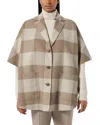 Marina Rinaldi Sport Wool Blend Short Coat In Brown