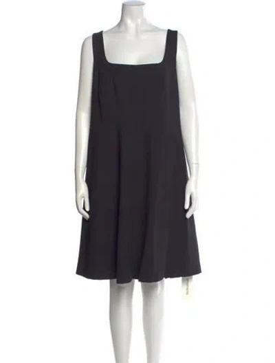 Pre-owned Marina Rinaldi Square Neckline Knee-length Dress In Gray