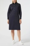 Marina Rinaldi Sport 1a Uscita Stadio Long Sleeve Dress In Blue