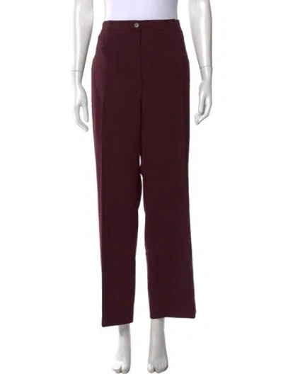 Pre-owned Marina Rinaldi Straight Leg Pants In Burgundy