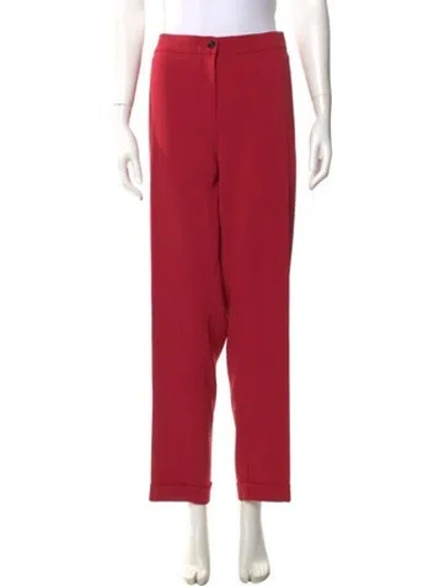 Pre-owned Marina Rinaldi Straight Leg Pants In Red