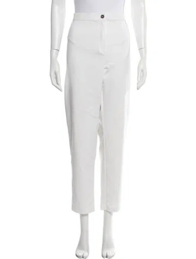 Pre-owned Marina Rinaldi Straight Leg Pants In White