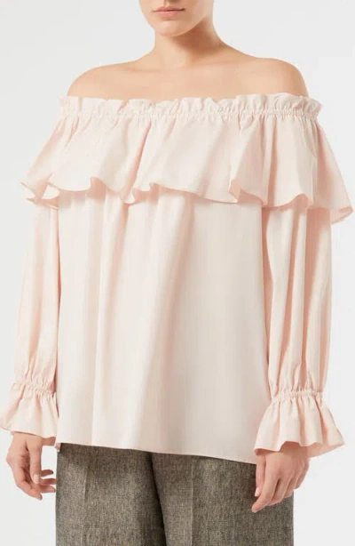Marina Rinaldi Strano Off The Shoulder Cotton Top In Pink