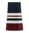 Marina Rinaldi Stripe Pleated Midi Skirt In Red