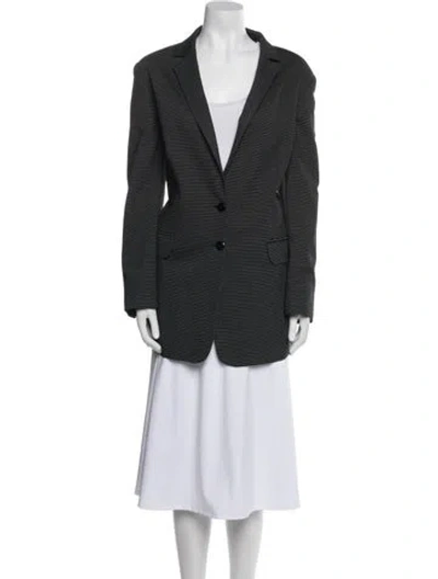 Pre-owned Marina Rinaldi Striped Blazer In Black