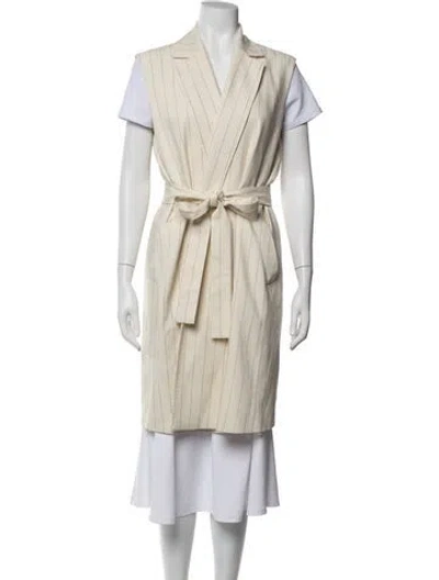Pre-owned Marina Rinaldi Striped Coat In Neutrals
