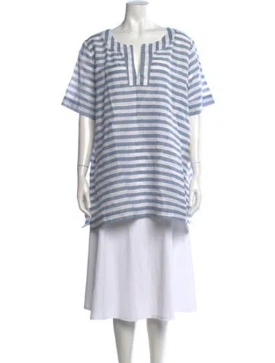 Pre-owned Marina Rinaldi Striped Crew Neck Tunic In Multi