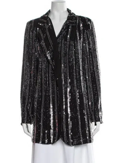 Pre-owned Marina Rinaldi Striped Evening Jacket In Black
