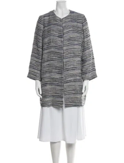 Pre-owned Marina Rinaldi Striped Jacket W/ Tags In Gray