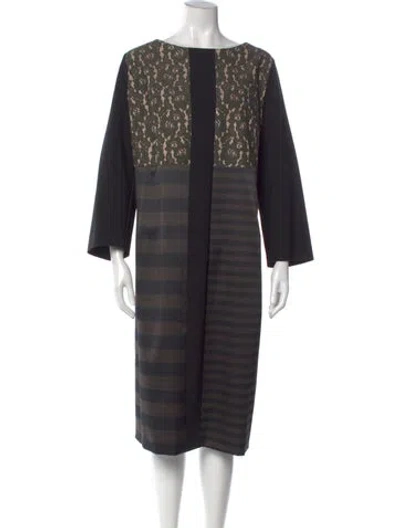 Pre-owned Marina Rinaldi Striped Midi Length Dress In Multi