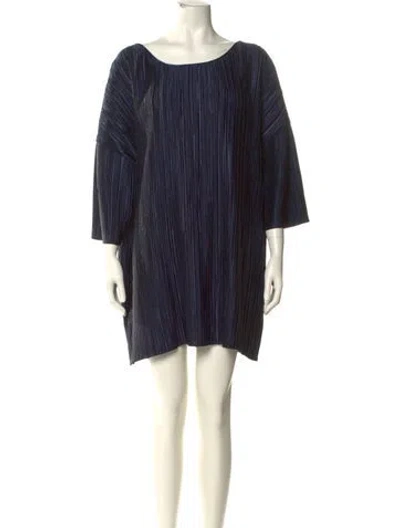 Pre-owned Marina Rinaldi Striped Mini Dress W/ Tags In Blue