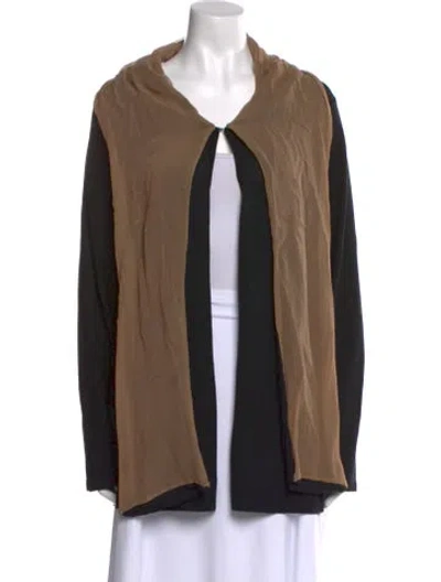 Pre-owned Marina Rinaldi Striped V-neck Sweater In Brown