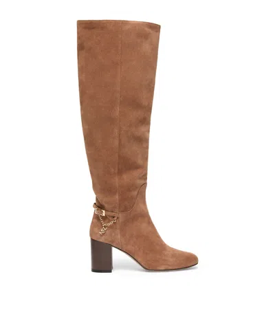 Marina Rinaldi Suede Knee-high Boots 80 In Brown
