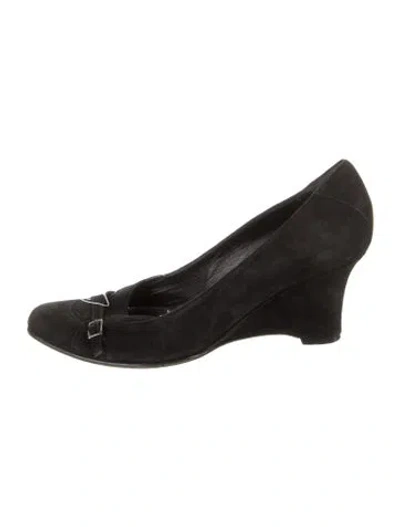 Pre-owned Marina Rinaldi Suede Pumps In Black