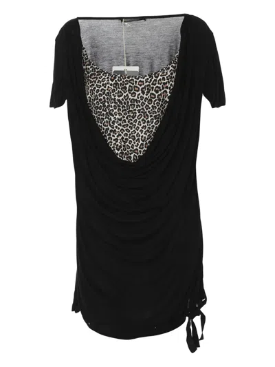Pre-owned Marina Rinaldi Leopard-print T-shirt In Black