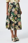 MARINA RINALDI MARINA RINALDI TAMBUTO FLORAL LINEN & COTTON A-LINE SKIRT