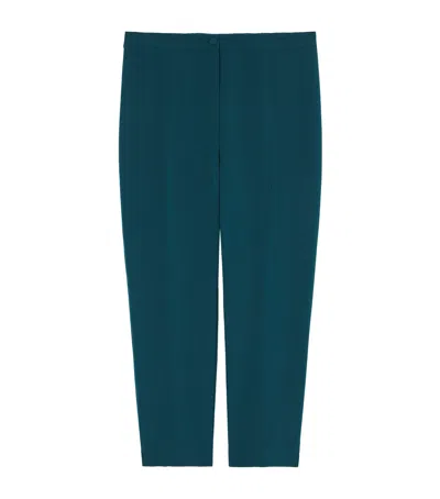 Marina Rinaldi Tapered Slim Tailored Trousers In Blue
