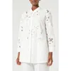 Marina Rinaldi Tessile Embroidered Eyelet Tunic Shirt In Optical White