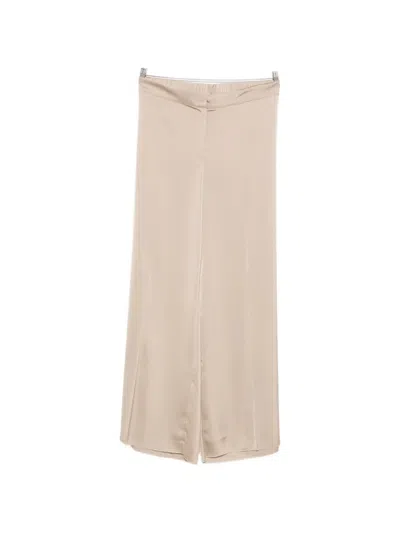 Marina Rinaldi Tiglio Satin-finish Palazzo Pants In Neutral