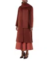 Marina Rinaldi Alpaca-wool Scarf-detail Coat In Brown