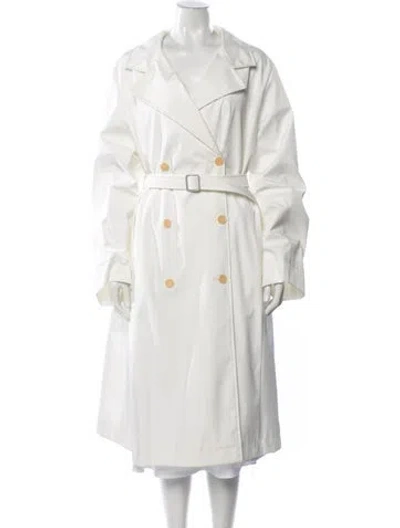 Pre-owned Marina Rinaldi Trench Coat In White