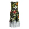 Marina Rinaldi Plus Size Trento Floral Pleated Midi Dress In Multi