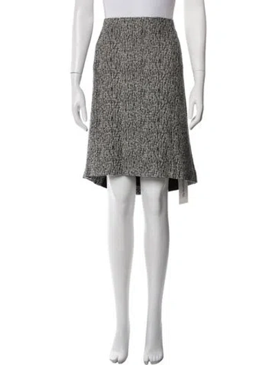 Pre-owned Marina Rinaldi Tweed Pattern Midi Length Skirt In Blue