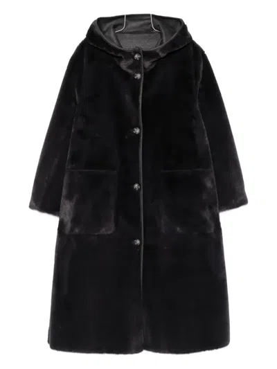 Marina Rinaldi Urbania Hooded Pocket Coat In Black