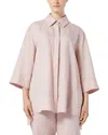Shop Marina Rinaldi Uscita Florida Linen Shirt In Antique Rose