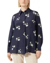 Marina Rinaldi Uscita Navile Silk Shirt In Blue
