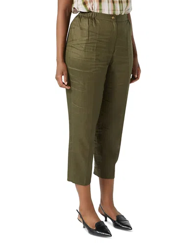 Marina Rinaldi Uscita Remo Linen Pants In Kaki