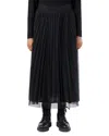 Marina Rinaldi Uscio Pleated Mesh Midi Skirt In Black