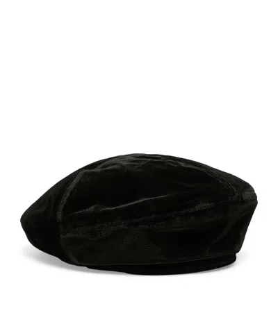 Marina Rinaldi Velvet Beret In Black
