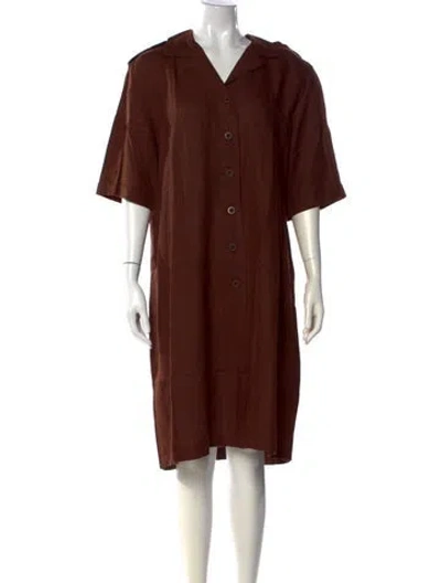 Pre-owned Marina Rinaldi Vintage Knee-length Dress In Brown
