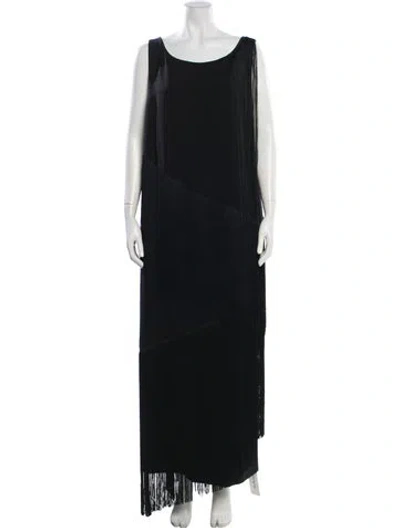 Pre-owned Marina Rinaldi Vintage Long Dress In Black