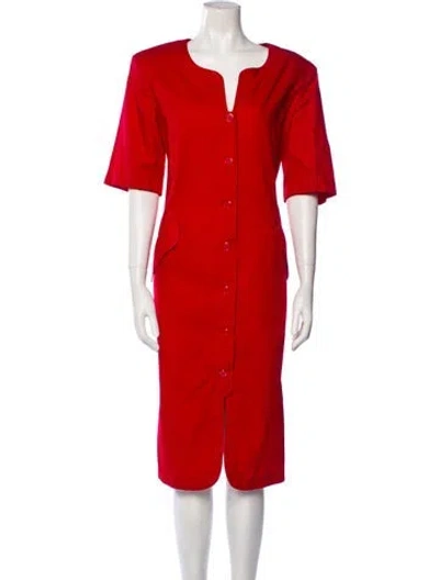 Pre-owned Marina Rinaldi Vintage Midi Length Dress In Red