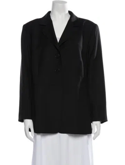 Pre-owned Marina Rinaldi Virgin Wool Blazer In Black