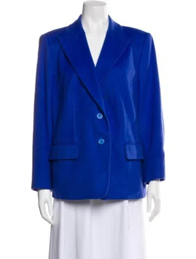 Pre-owned Marina Rinaldi Virgin Wool Blazer In Blue