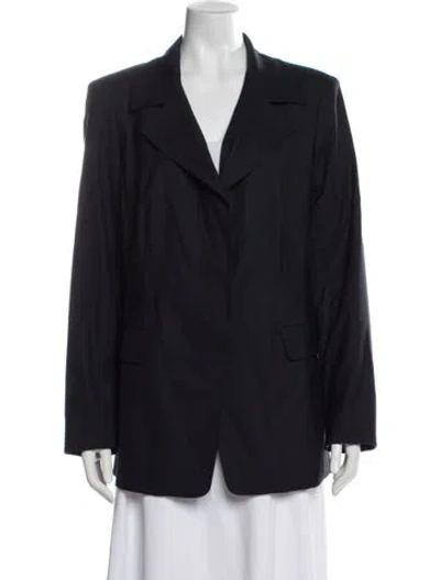 Pre-owned Marina Rinaldi Virgin Wool Blazer In Blue