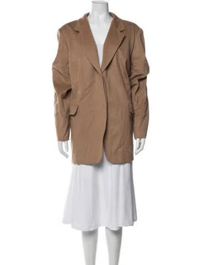 Pre-owned Marina Rinaldi Virgin Wool Blazer In Brown/neutrals