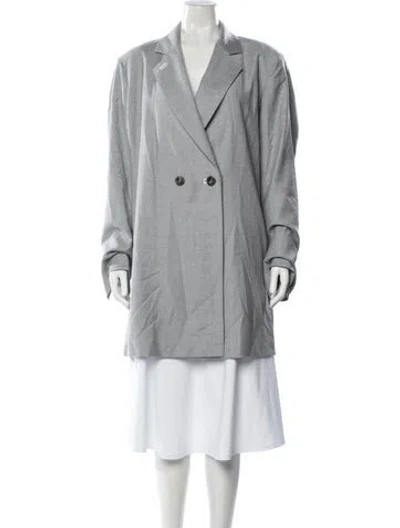 Pre-owned Marina Rinaldi Virgin Wool Blazer In Gray