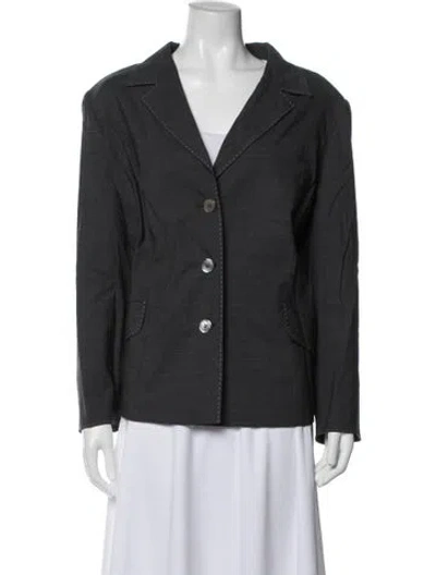 Pre-owned Marina Rinaldi Virgin Wool Blazer In Grey