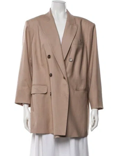 Pre-owned Marina Rinaldi Virgin Wool Blazer In Neutral