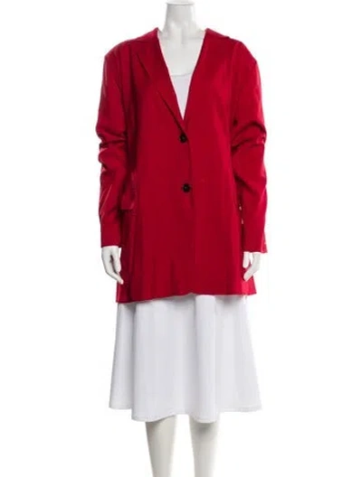 Pre-owned Marina Rinaldi Virgin Wool Blazer In Red